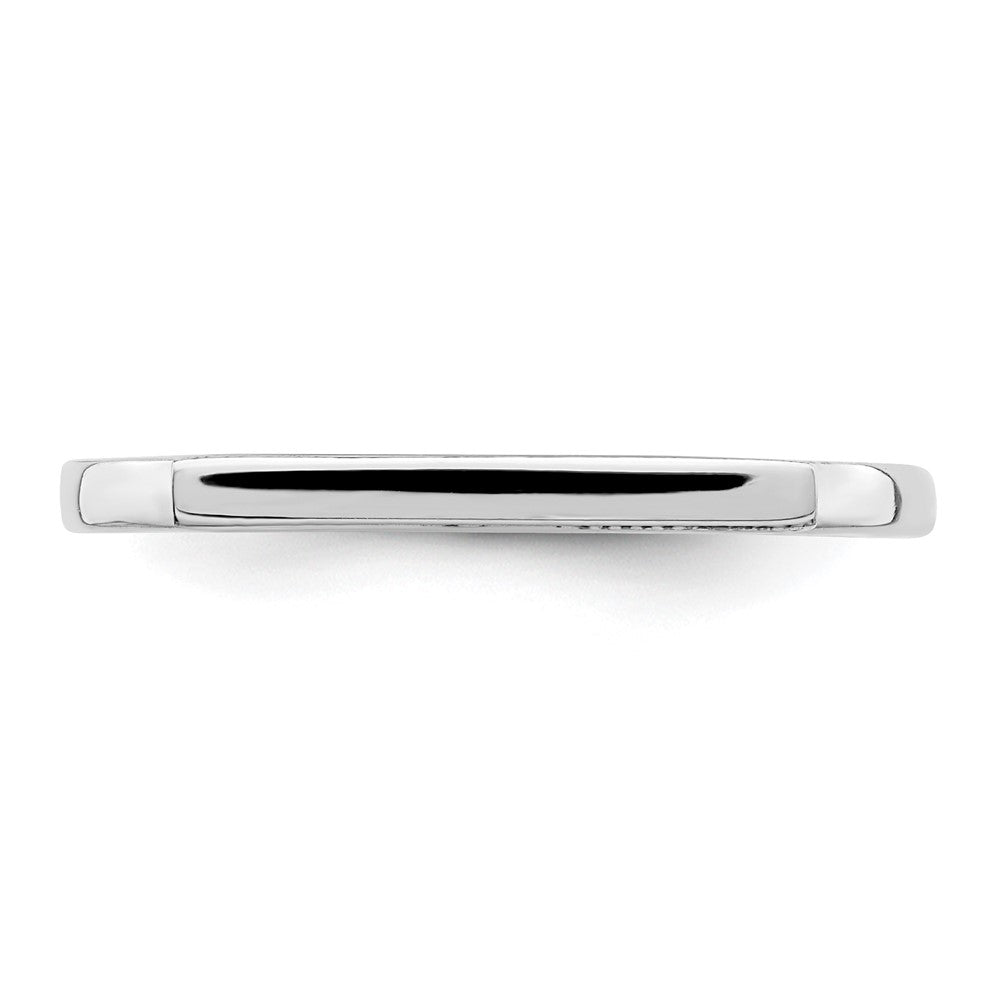 Rhodium-Plated Polished Bar Ring in Sterling Silver