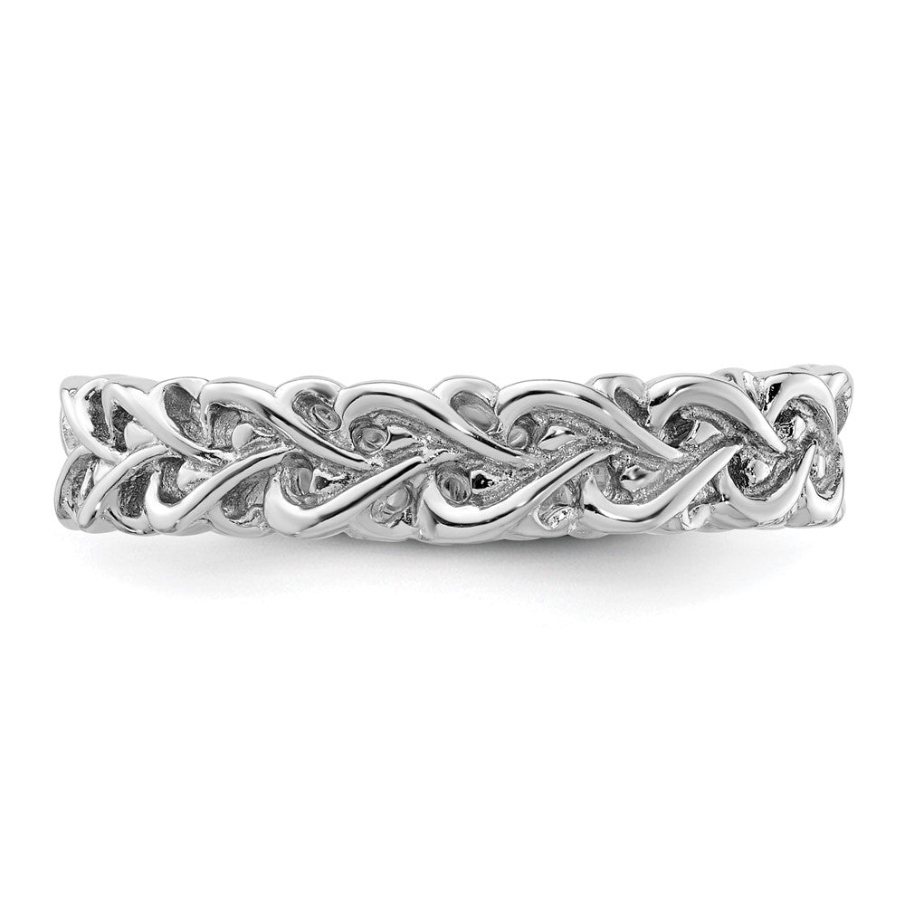 Stackable Expressions Polished Intertwined Heart Ring in Sterling Silver