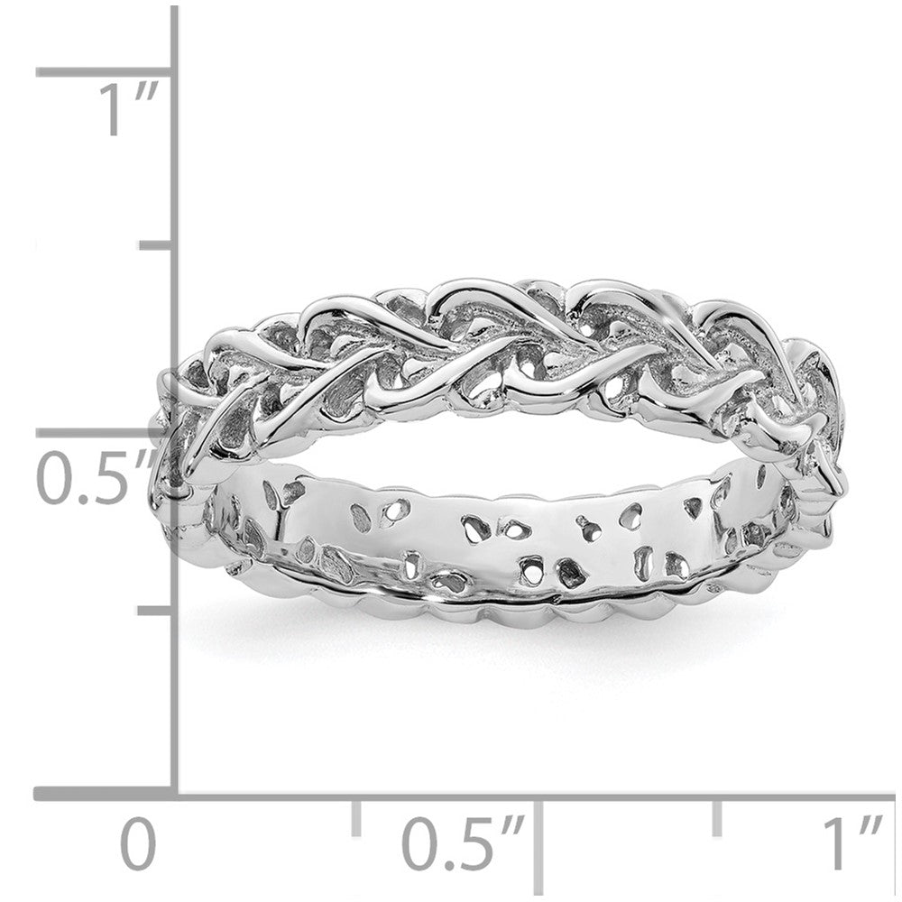 Stackable Expressions Polished Intertwined Heart Ring in Sterling Silver
