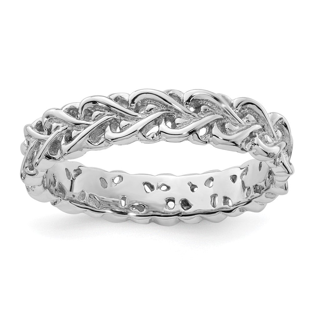Stackable Expressions Polished Intertwined Heart Ring in Sterling Silver