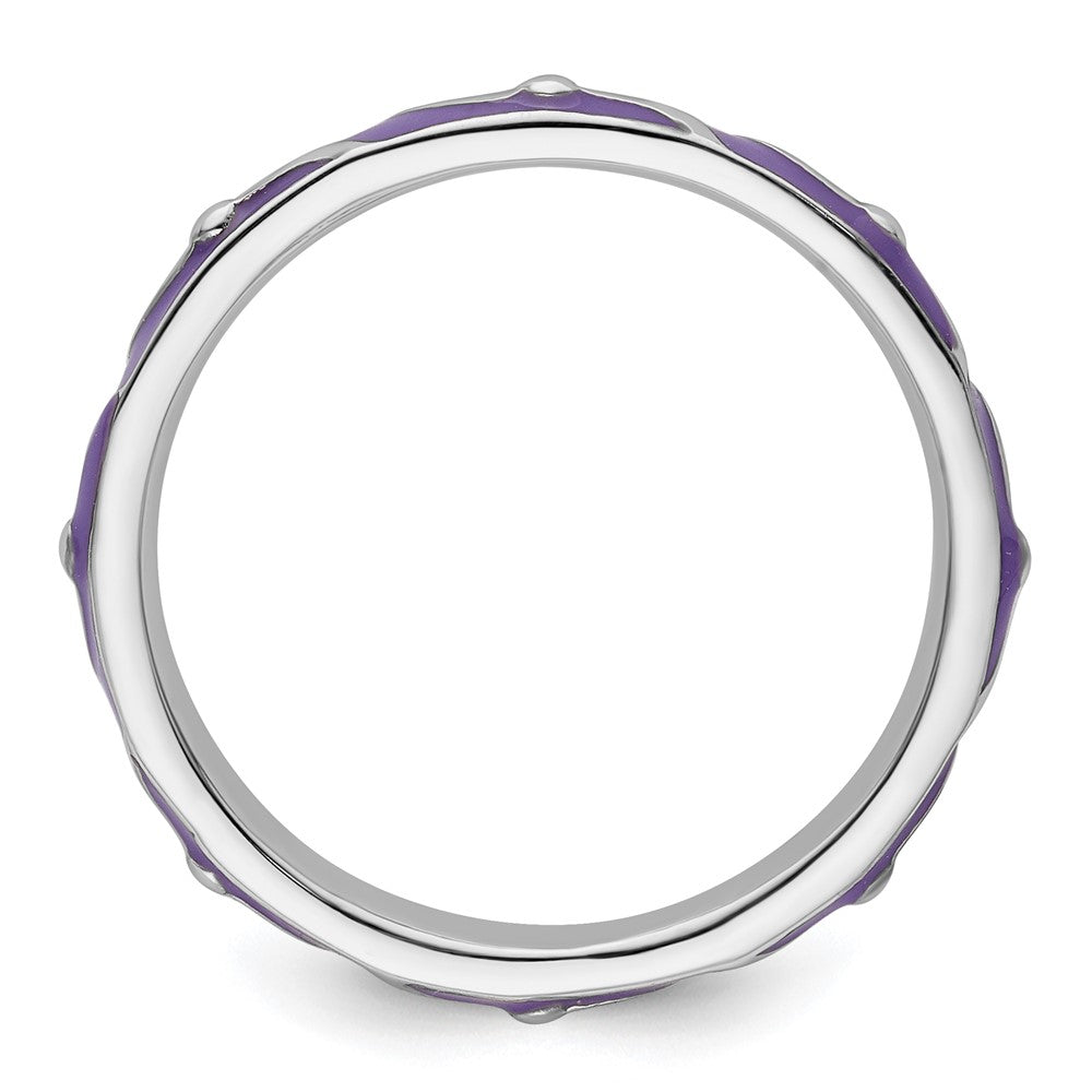 Stackable Expressions Purple Enamel Ring in Sterling Silver
