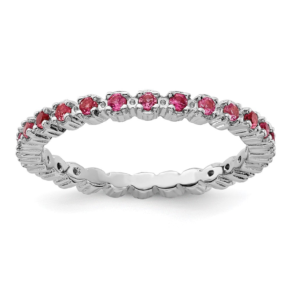 Stackable Expressions Pink Tourmaline Ring in Sterling Silver