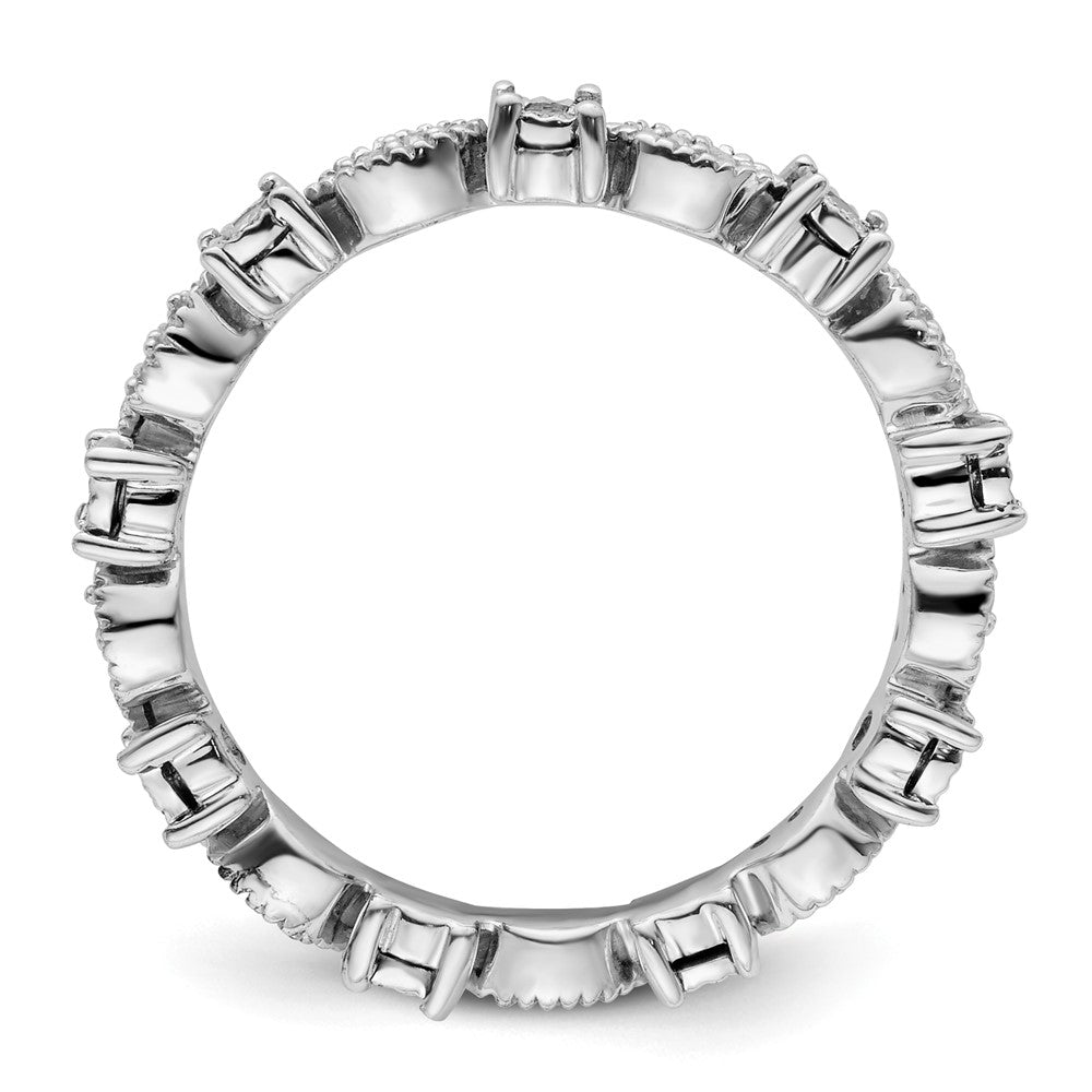 Stackable Expressions Polished Diamond Ring in Sterling Silver