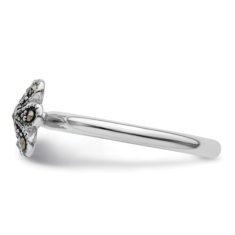Stackable Expressions Marcasite Scalloped Ring in Sterling Silver