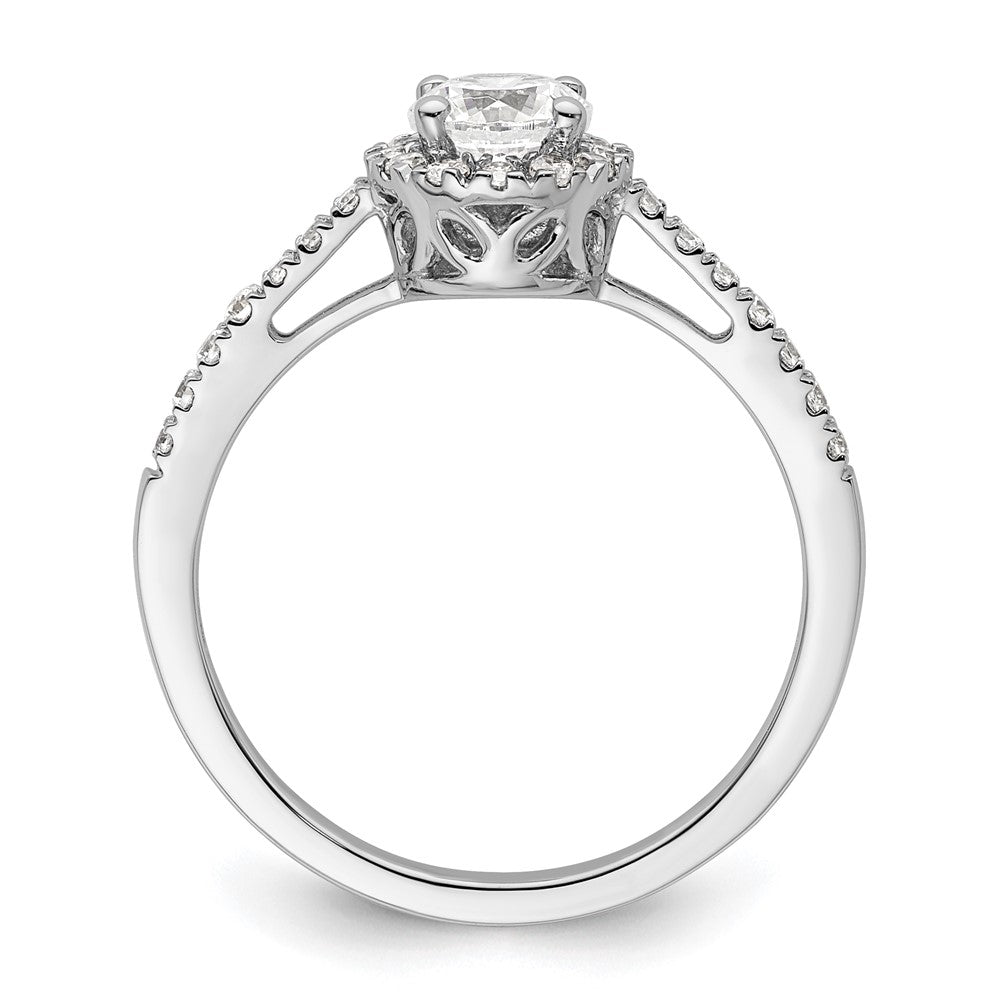 Eternal Promise Lab Grown VS/SI FGH Diamond Halo Complete Ring in 14k White Gold