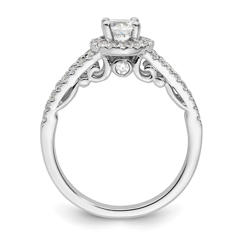 Eternal Promise Lab Grown VS/SI FGH Diamond Halo Complete Ring in 14k White Gold