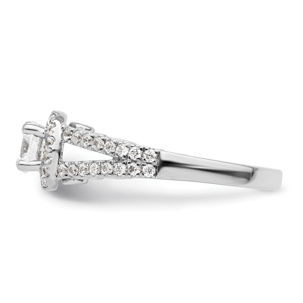 Eternal Promise Lab Grown VS/SI FGH Diamond Halo Complete Ring in 14k White Gold