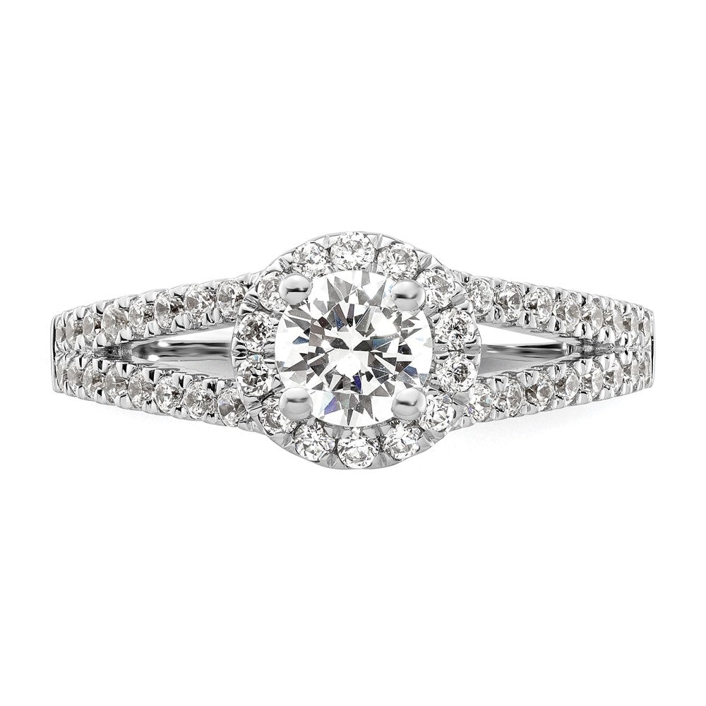 Eternal Promise Lab Grown VS/SI FGH Diamond Halo Complete Ring in 14k White Gold