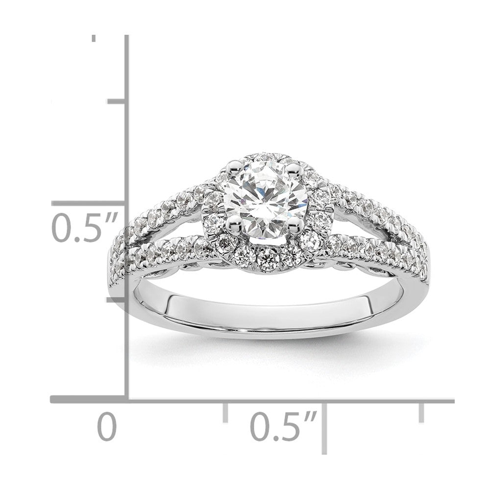 Eternal Promise Lab Grown VS/SI FGH Diamond Halo Complete Ring in 14k White Gold