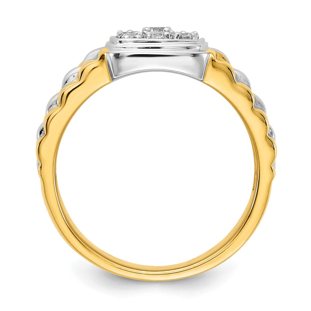 Two-Tone Lab Grown Diamond VS/SI FGH Men's Ring in 14k Yellow & White Gold