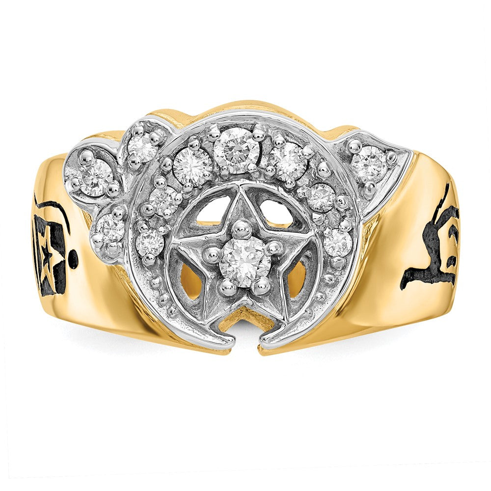 Two-Tone Lab Grown Diamond VS/SI FGH Shriners Ring in 14k Yellow & White Gold