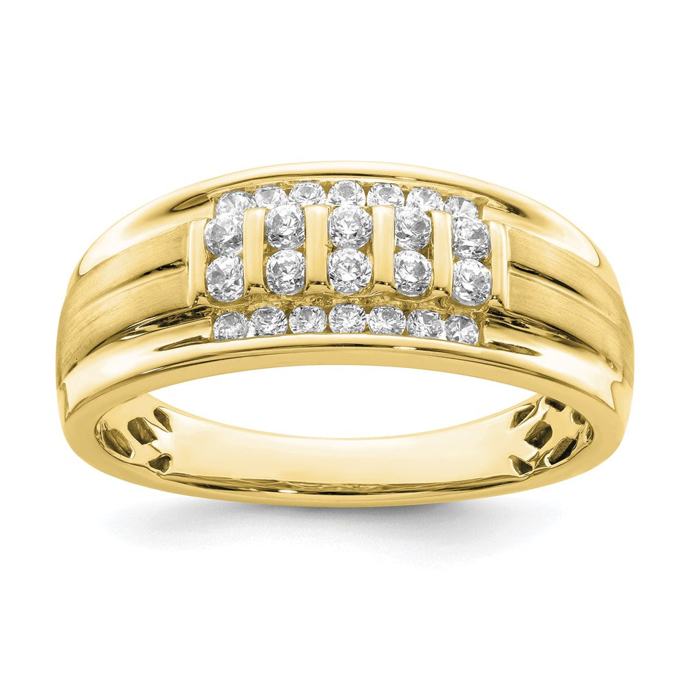 Lab Grown Diamond VS/SI FGH Men's Ring in 10k Yellow Gold