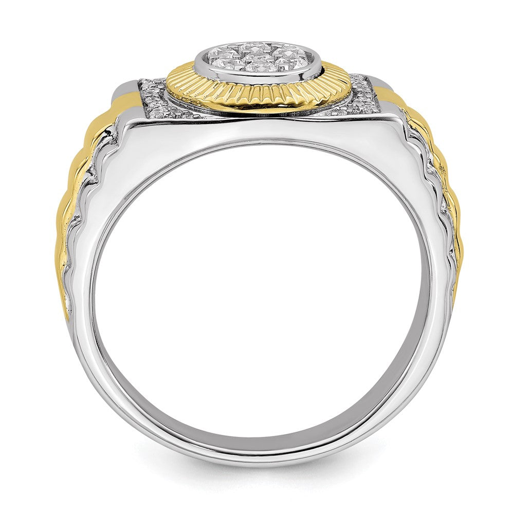 Two-Tone Lab Grown Diamond VS/SI FGH Men's Ring in 10k Yellow & White Gold