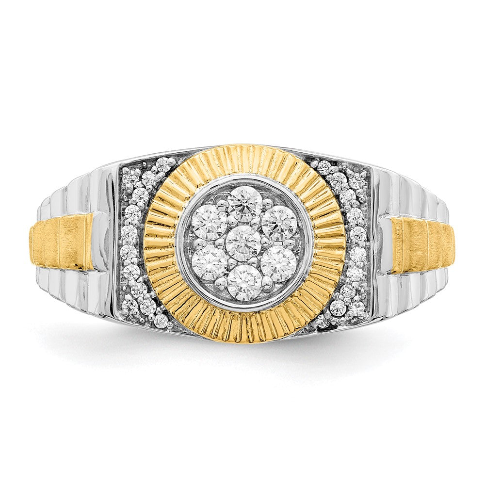 Two-Tone Lab Grown Diamond VS/SI FGH Men's Ring in 10k Yellow & White Gold