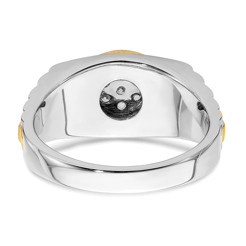 Two-Tone Lab Grown Diamond VS/SI FGH Men's Ring in 10k Yellow & White Gold