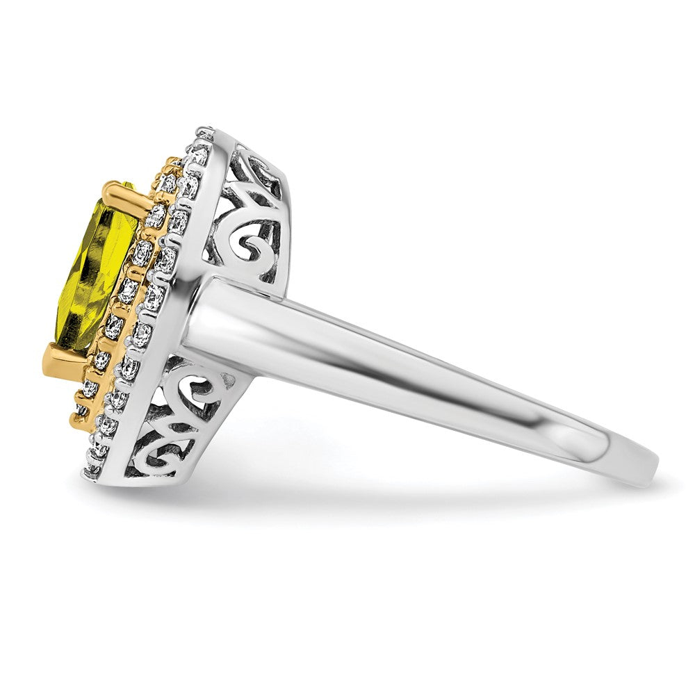 Two-Tone Lab Grown VS/SI FGH Diamond & Created Yellow Sapphire Ring in 14k Yellow & White Gold