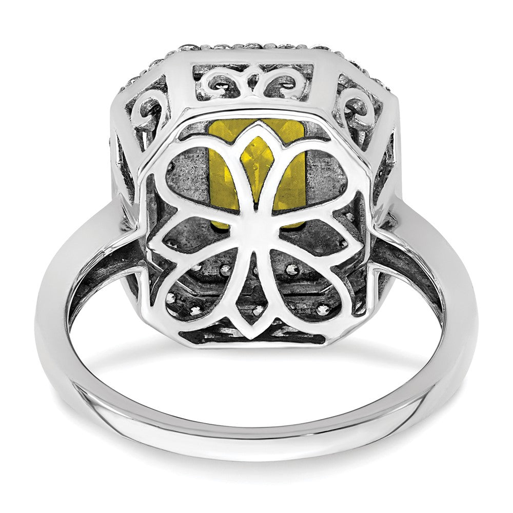 Two-Tone Lab Grown VS/SI FGH Diamond & Created Yellow Sapphire Ring in 14k Yellow & White Gold