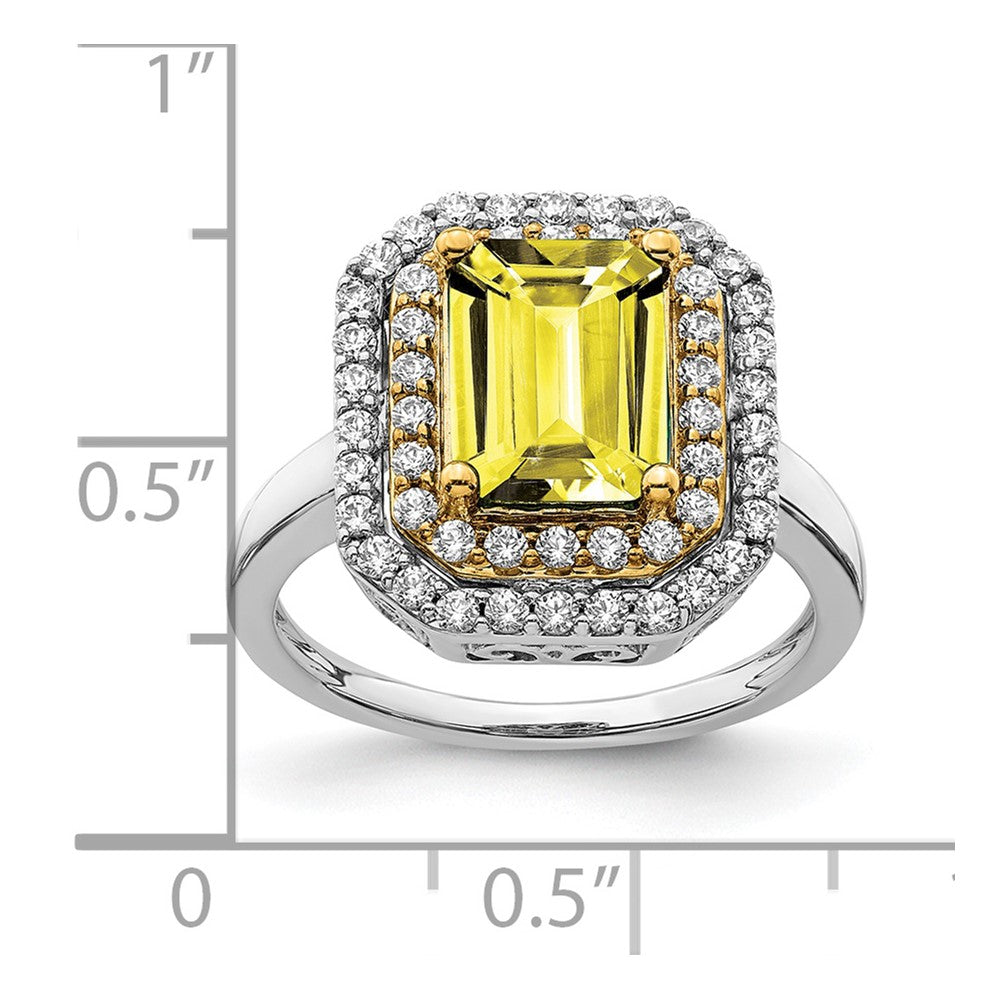 Two-Tone Lab Grown VS/SI FGH Diamond & Created Yellow Sapphire Ring in 14k Yellow & White Gold