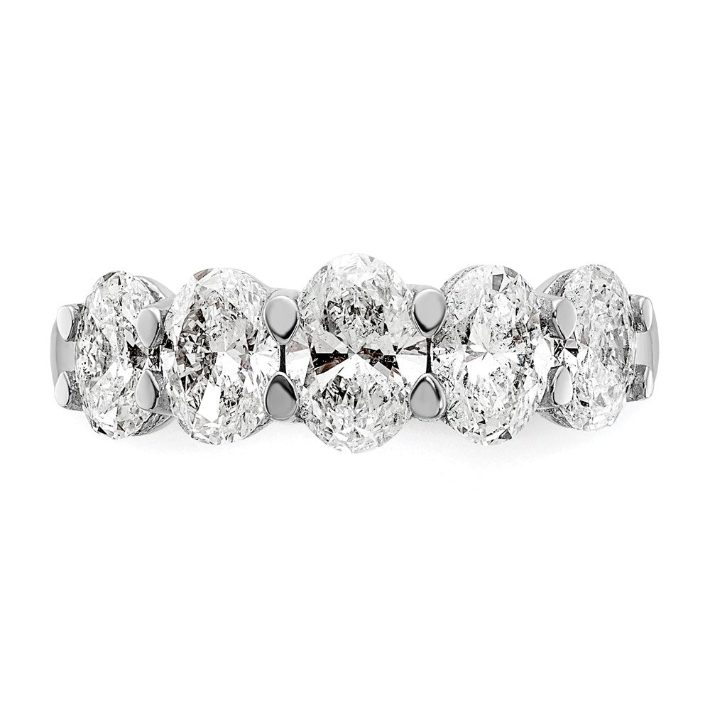 14kw 2ctw VS DEF Lab Grown Diamond 5 Stone Graduated Oval Ring in 14k White Gold