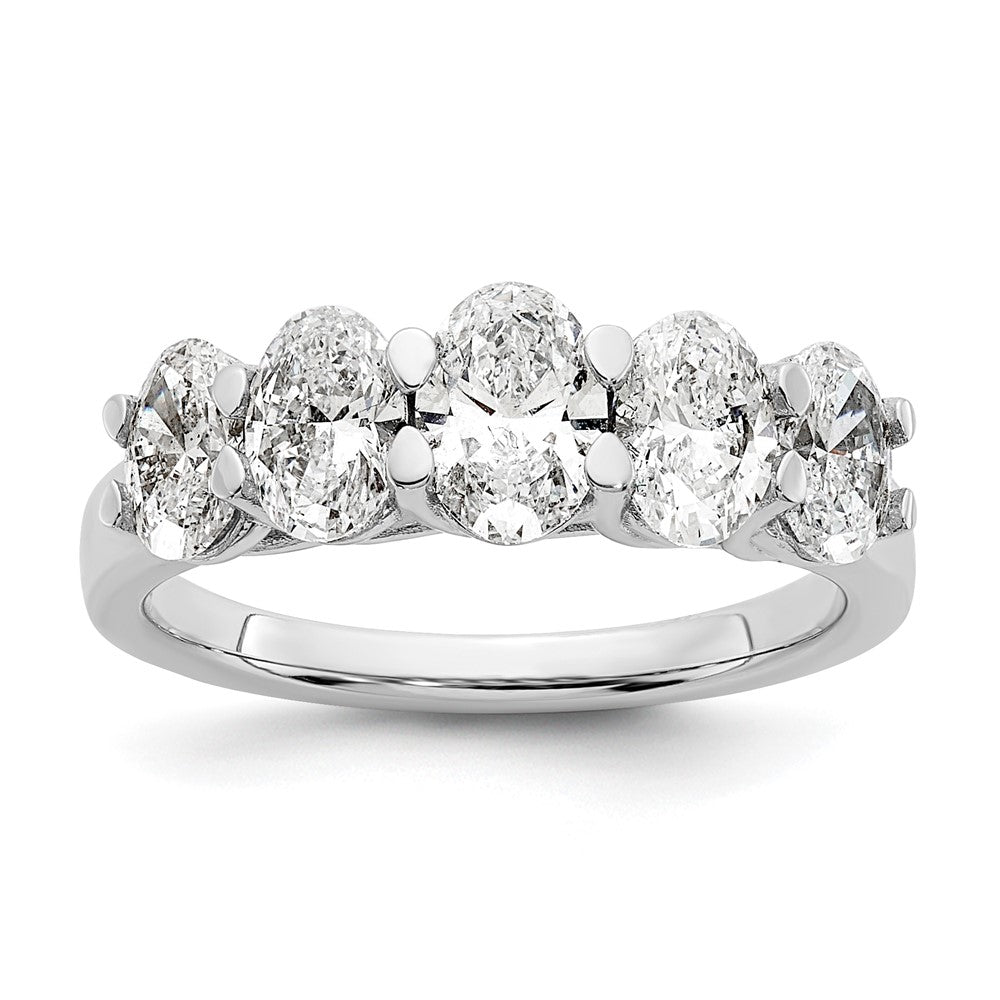 14kw 2ctw VS DEF Lab Grown Diamond 5 Stone Graduated Oval Ring in 14k White Gold