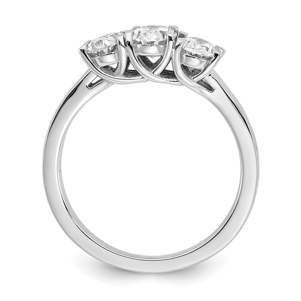 14kw 1.30ctw VS DEF Lab Grown Diamond 3 Stone Oval Ring in 14k White Gold