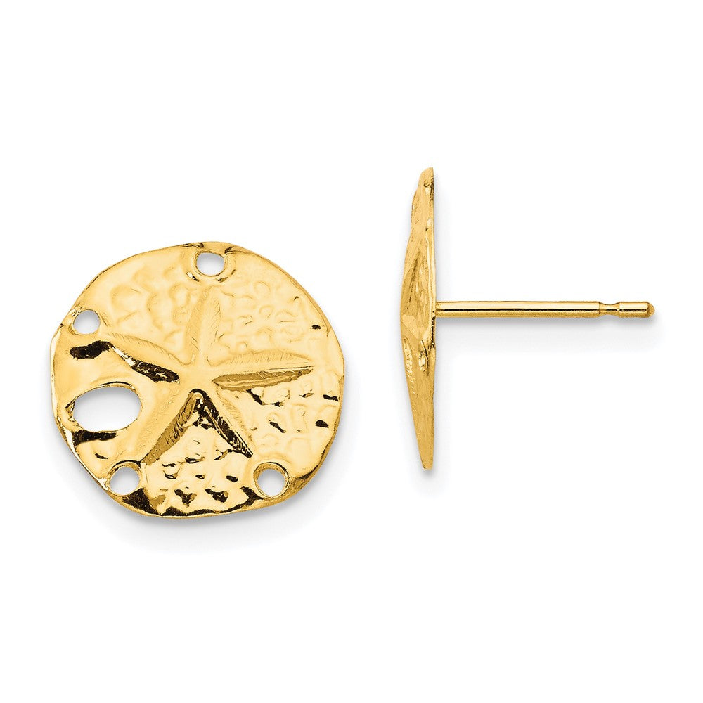 Madi K Sand Dollar Post Earrings in 14k Yellow Gold