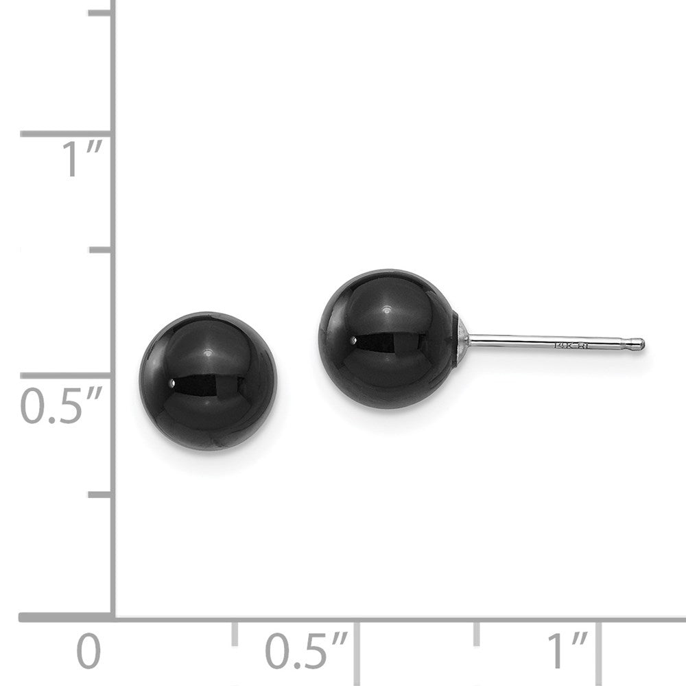 Madi K Onyx Bead Earrings in 14k White Gold