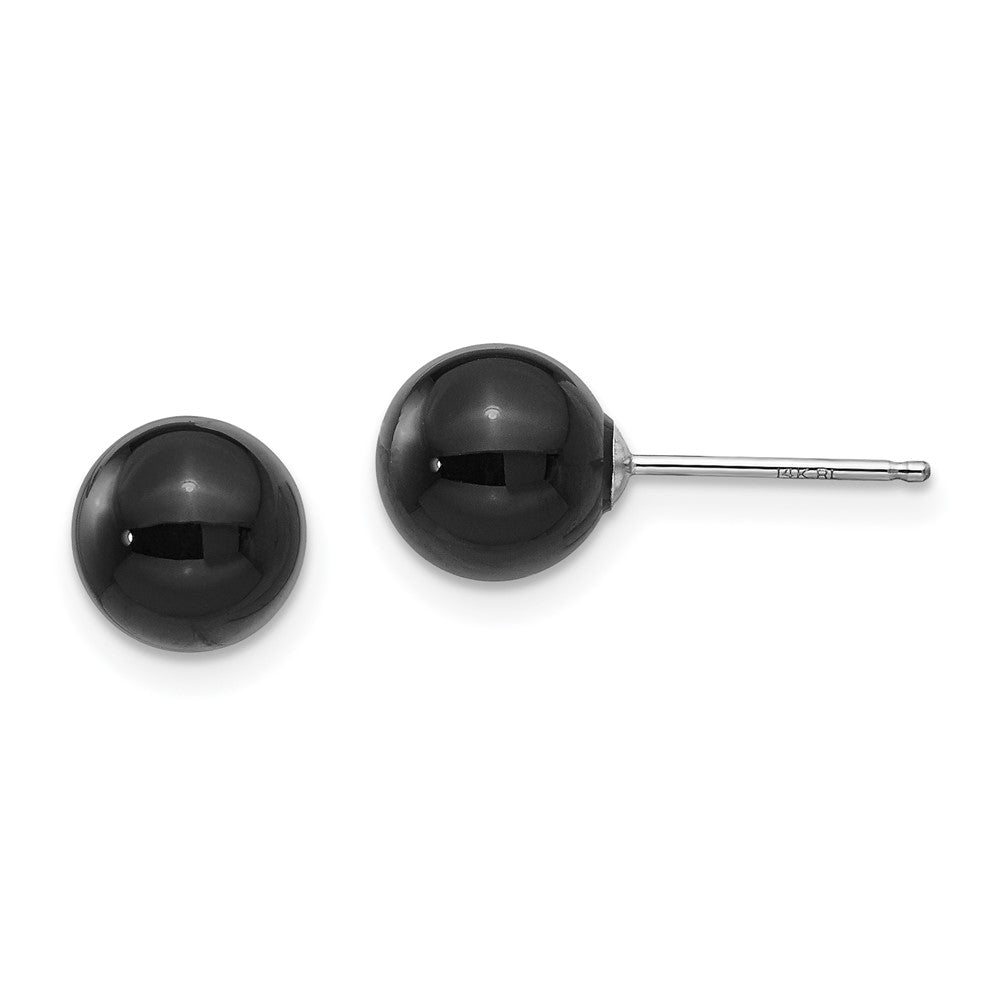 Madi K Onyx Bead Earrings in 14k White Gold