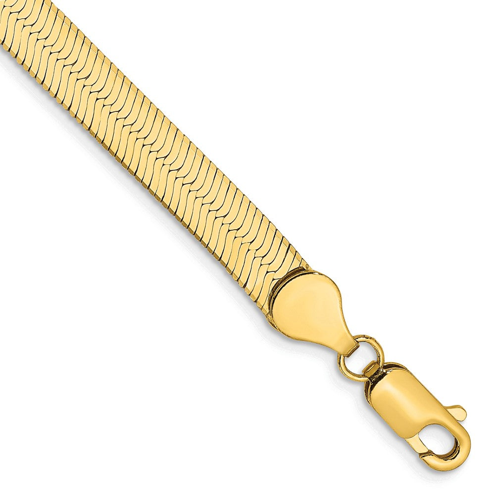 7-inch 5.5mm Silky Herringbone with Lobster Clasp Bracelet in 14k Yellow Gold