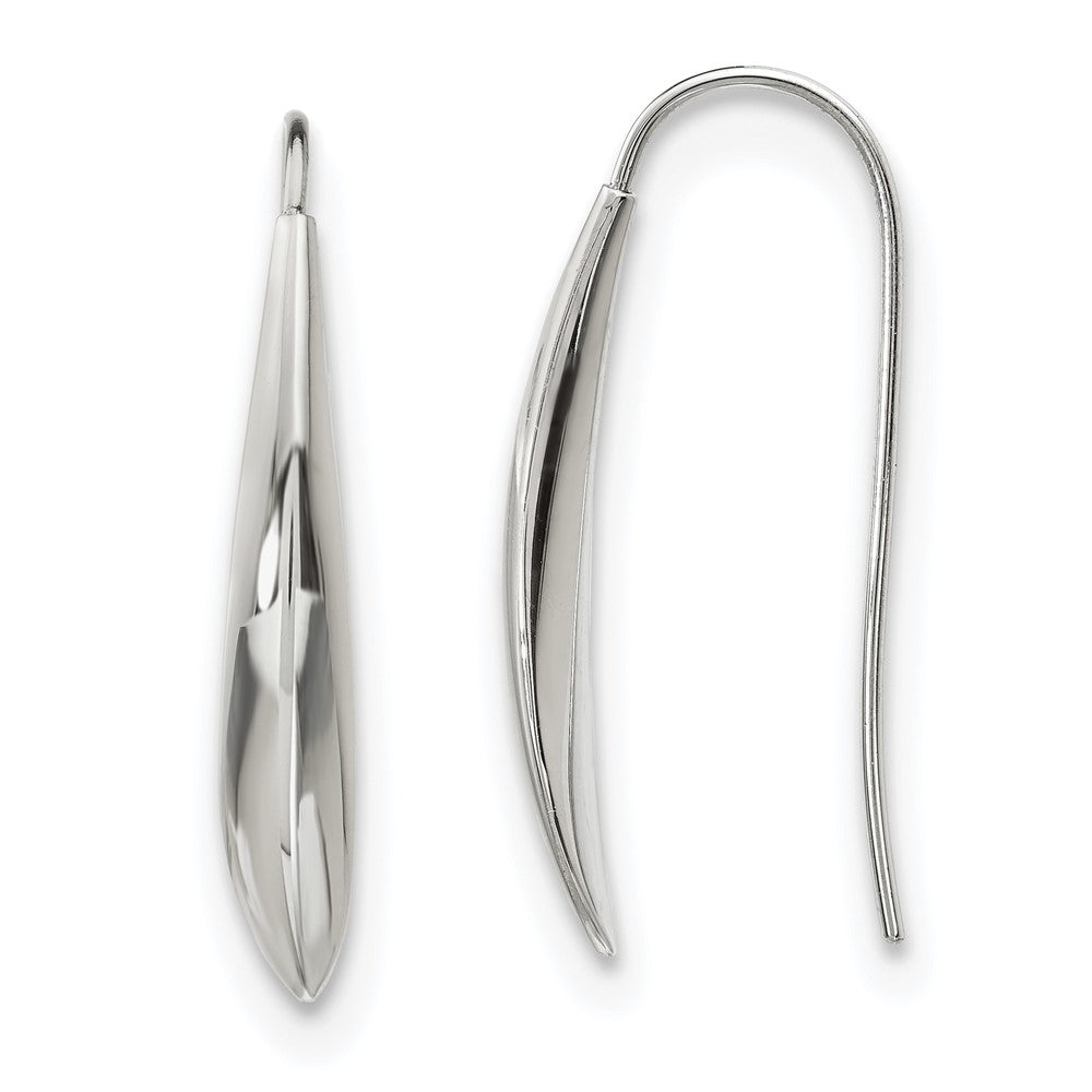 Polished Shepherd Hook Earrings in Stainless Steel