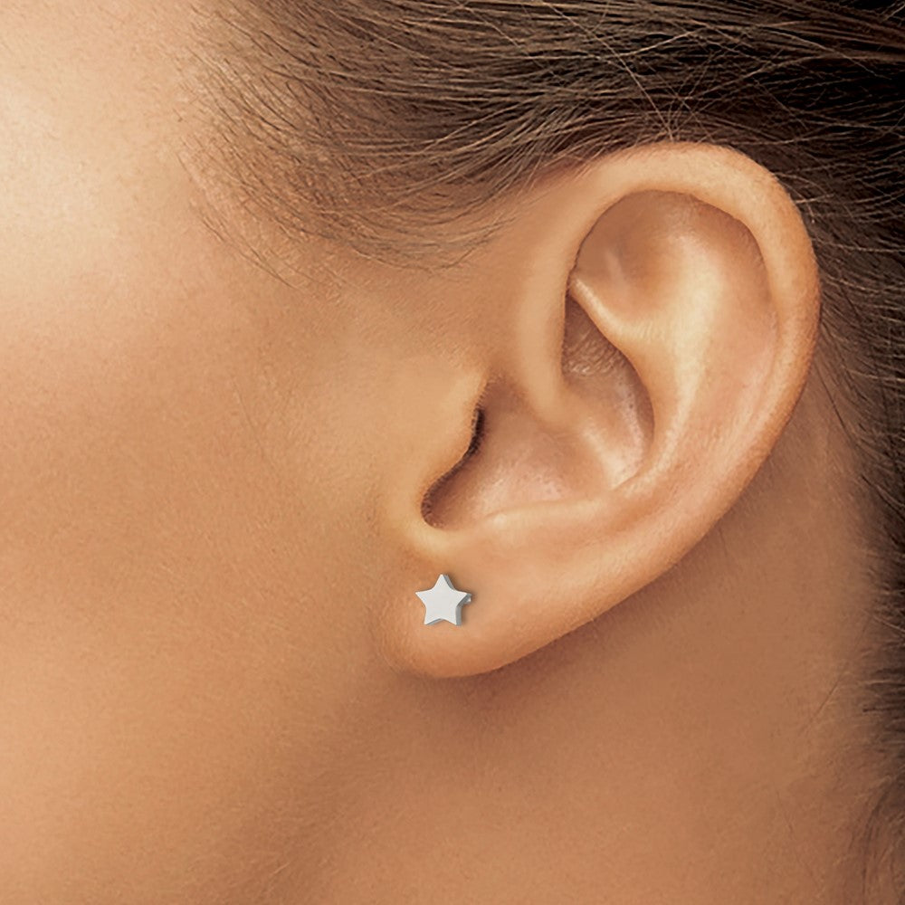 Chisel Stainless Steel Polished Star Post Earrings