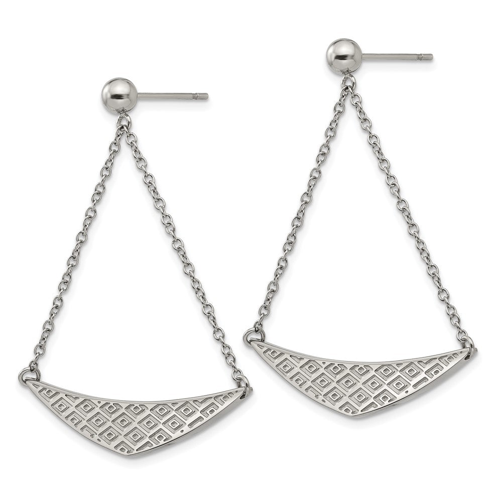 Polished Post Dangle Earrings in Stainless Steel