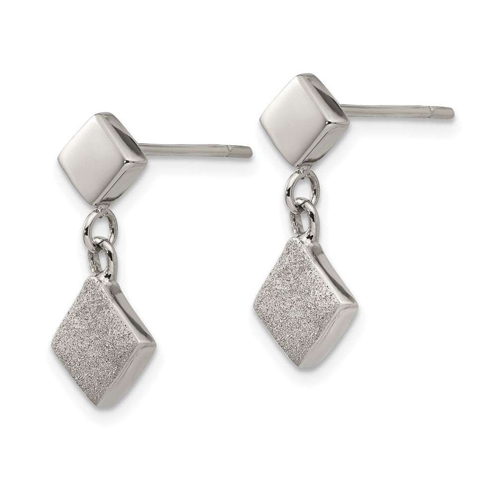 Chisel Stainless Steel Polished Laser-cut Post Dangle Earrings