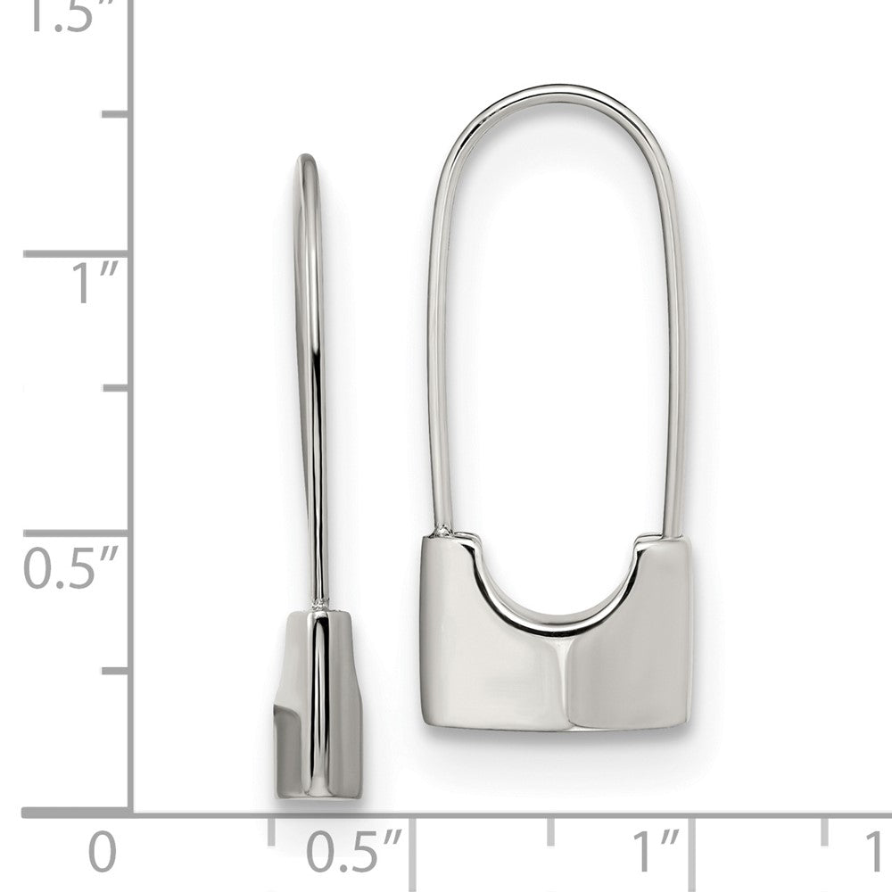 Chisel Stainless Steel Polished Lock Earrings