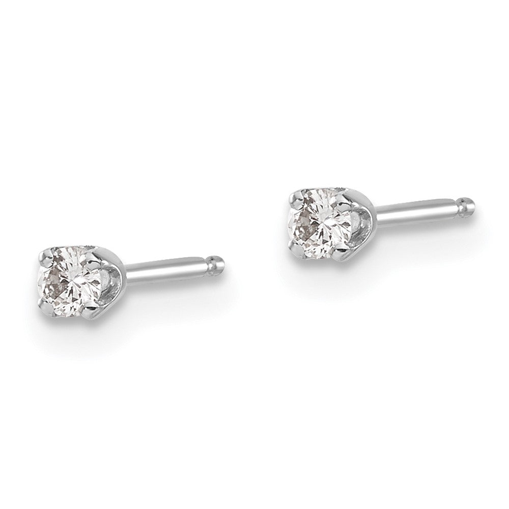 14kw .10ct I2 K-L Diamond Stud Push-on Post Earrings in 14k White Gold