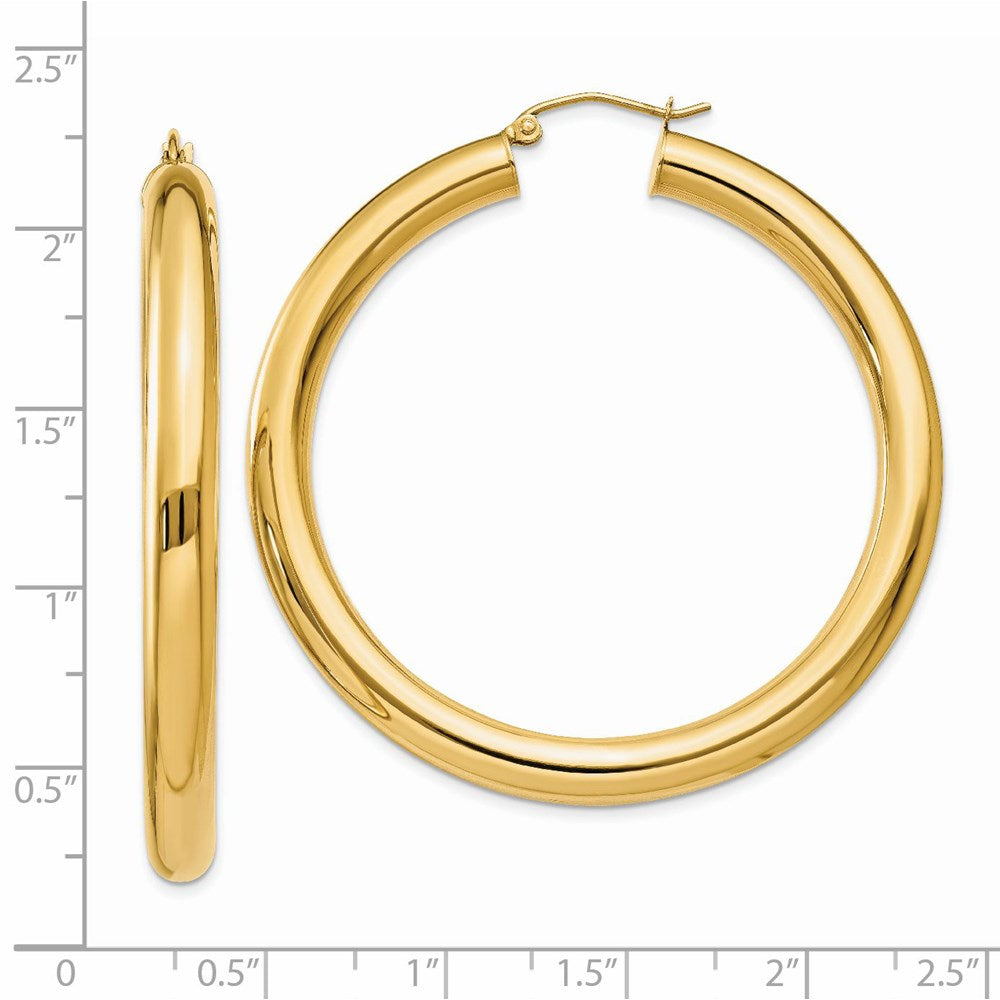 Polished 5mm Tube Hoop Earrings in 14k Yellow Gold