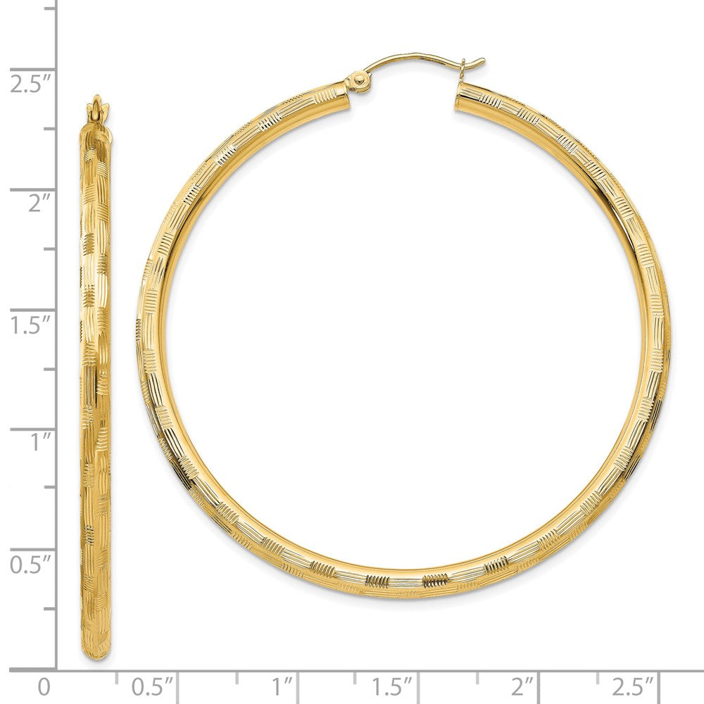 Diamond-cut Hoop Earrings in 14k Yellow Gold