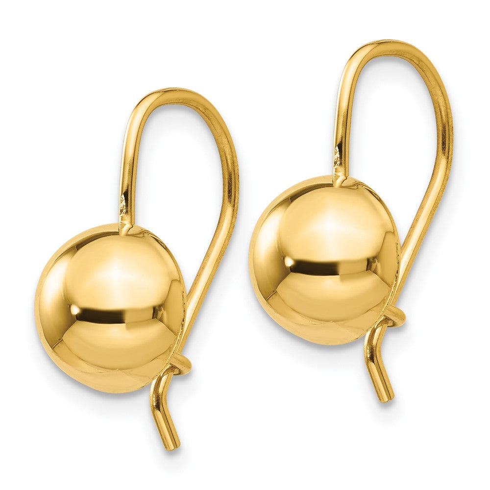 8.00mm Hollow Half Ball Earrings in 14k Yellow Gold