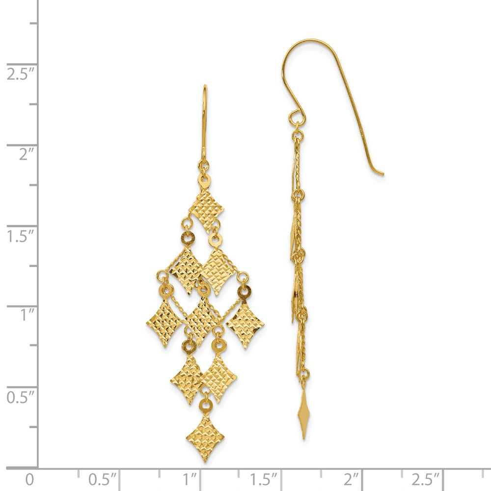 Diamond-cut Chandelier Earrings in 14k Yellow Gold