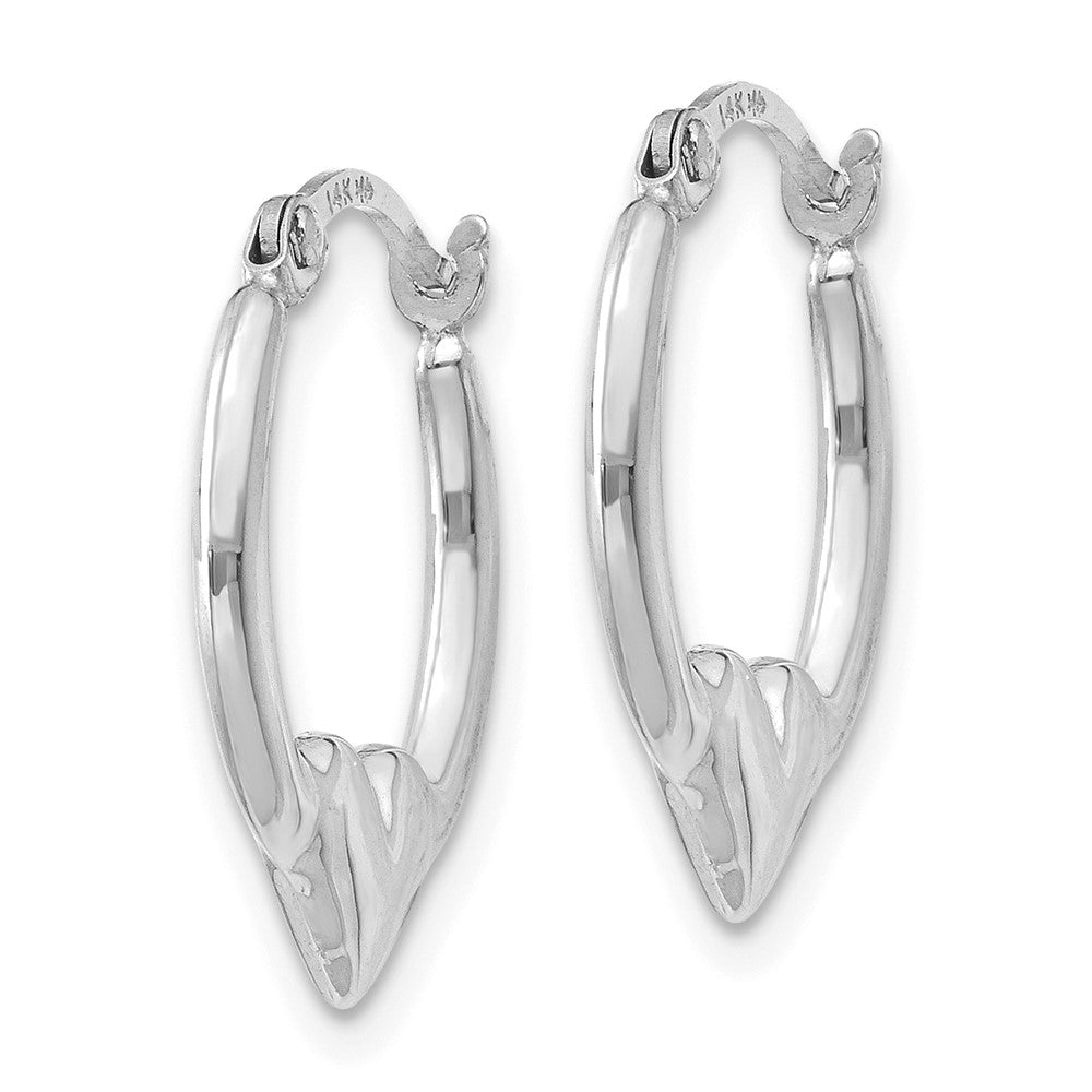 Heart Hoop Earrings in 14k White Gold