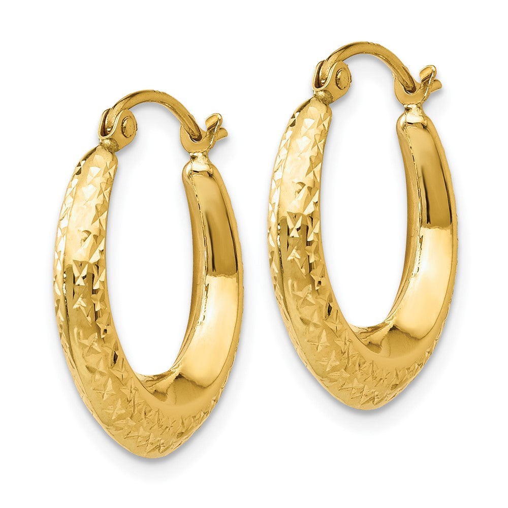Textured Hollow Hoop Earrings in 14k Yellow Gold