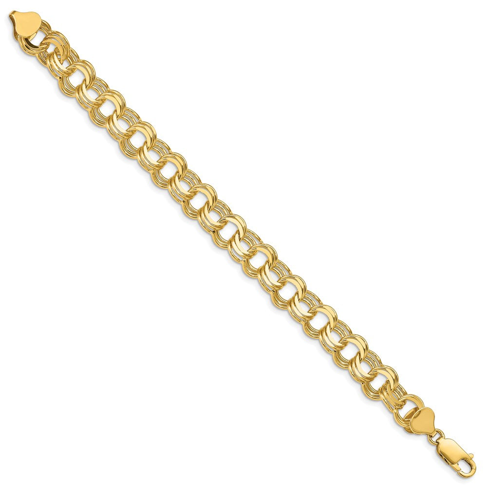 Triple Link Charm Bracelet in 14k Yellow Gold