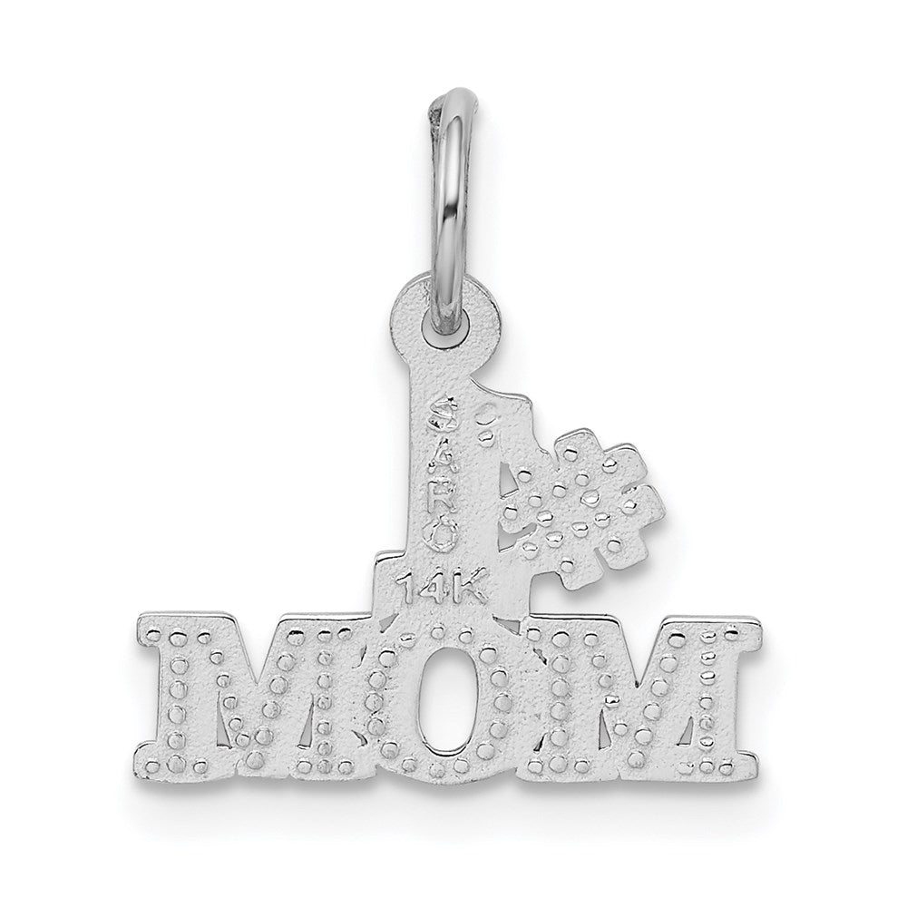 #1 MOM Charm in 14k White Gold