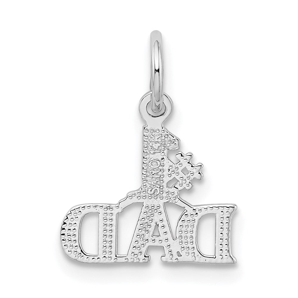 #1 DAD Charm in 14k White Gold