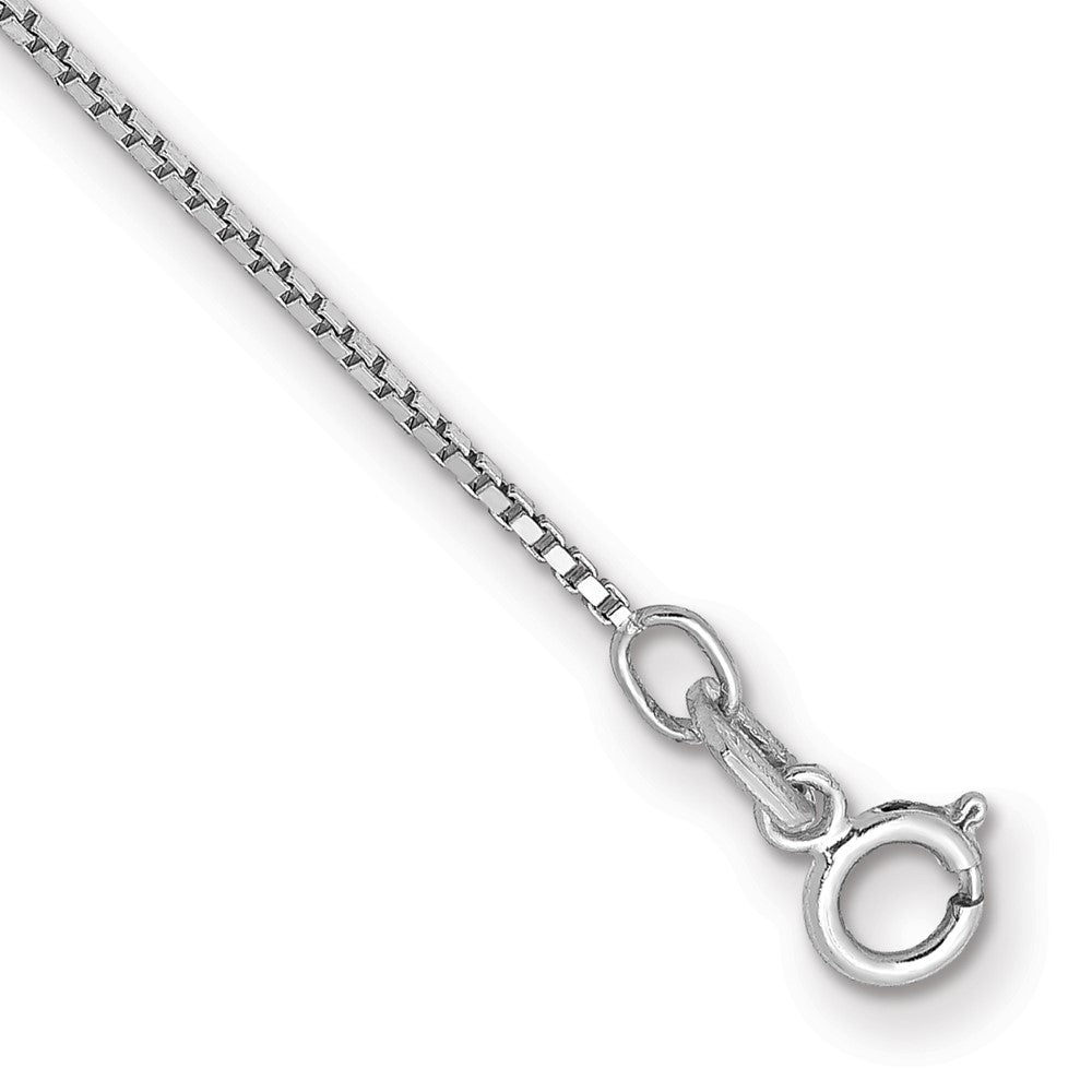 7-inch .9mm Box with Spring Ring Clasp Bracelet in 14k White Gold
