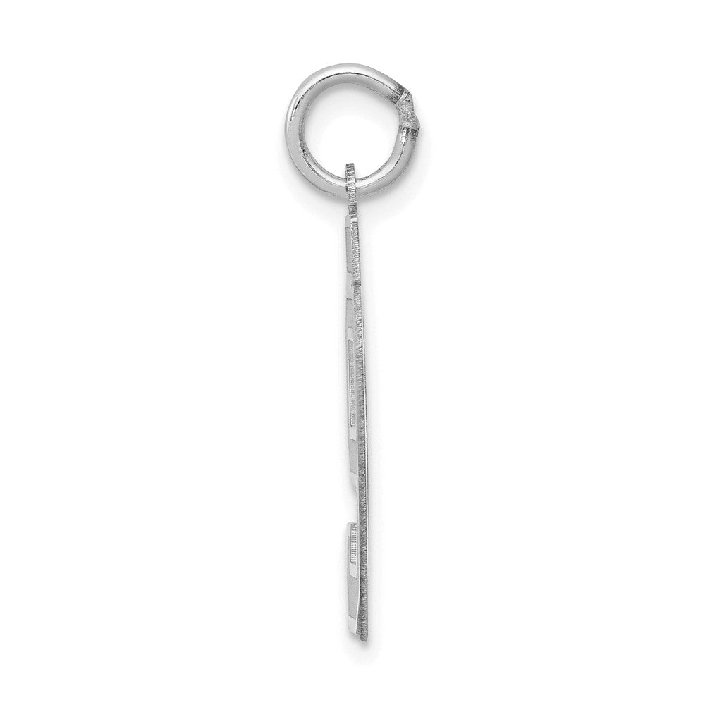 14kw Medium Satin Number 97 Charm in 14k White Gold