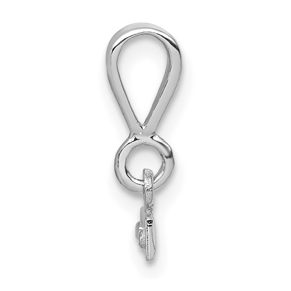 14kw Small Brushed Diamond-cut Number Top Charm in 14k White Gold