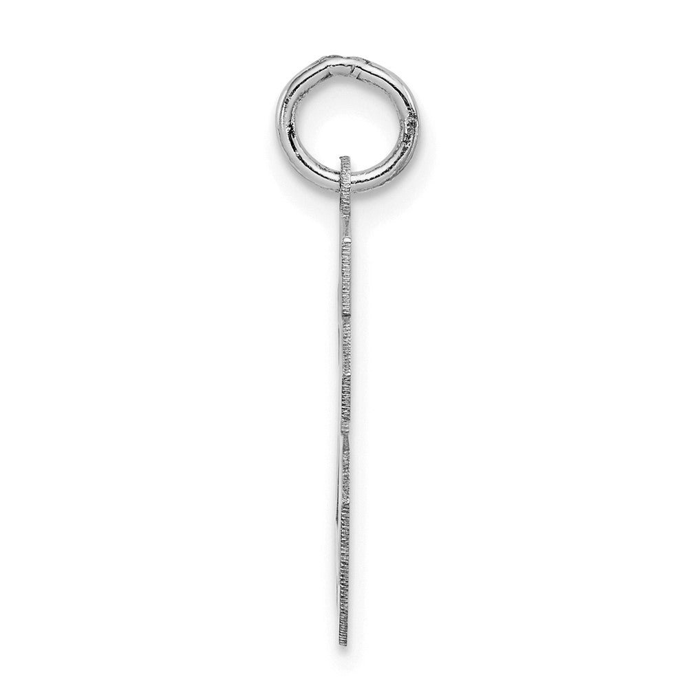 14kw Small Satin Number 26 Charm in 14k White Gold