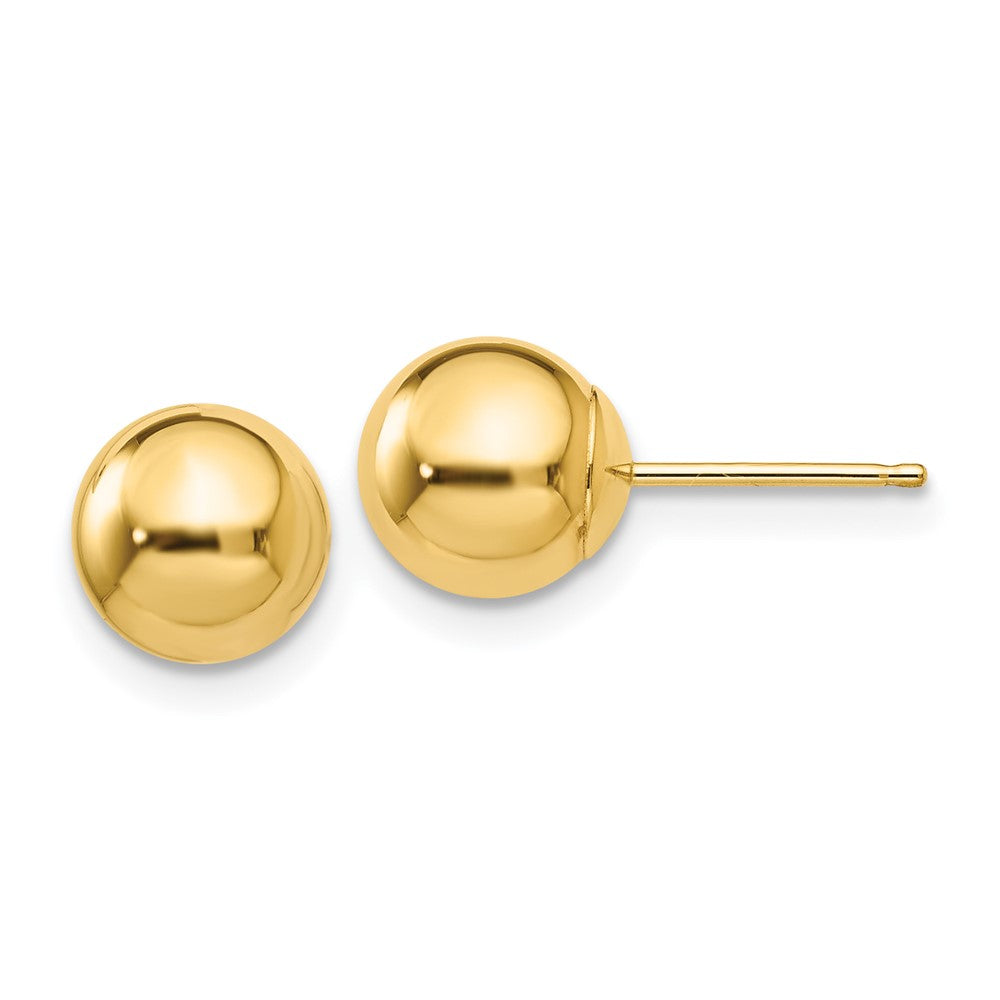 Polished 7mm Ball Post Earrings in 14k Yellow Gold