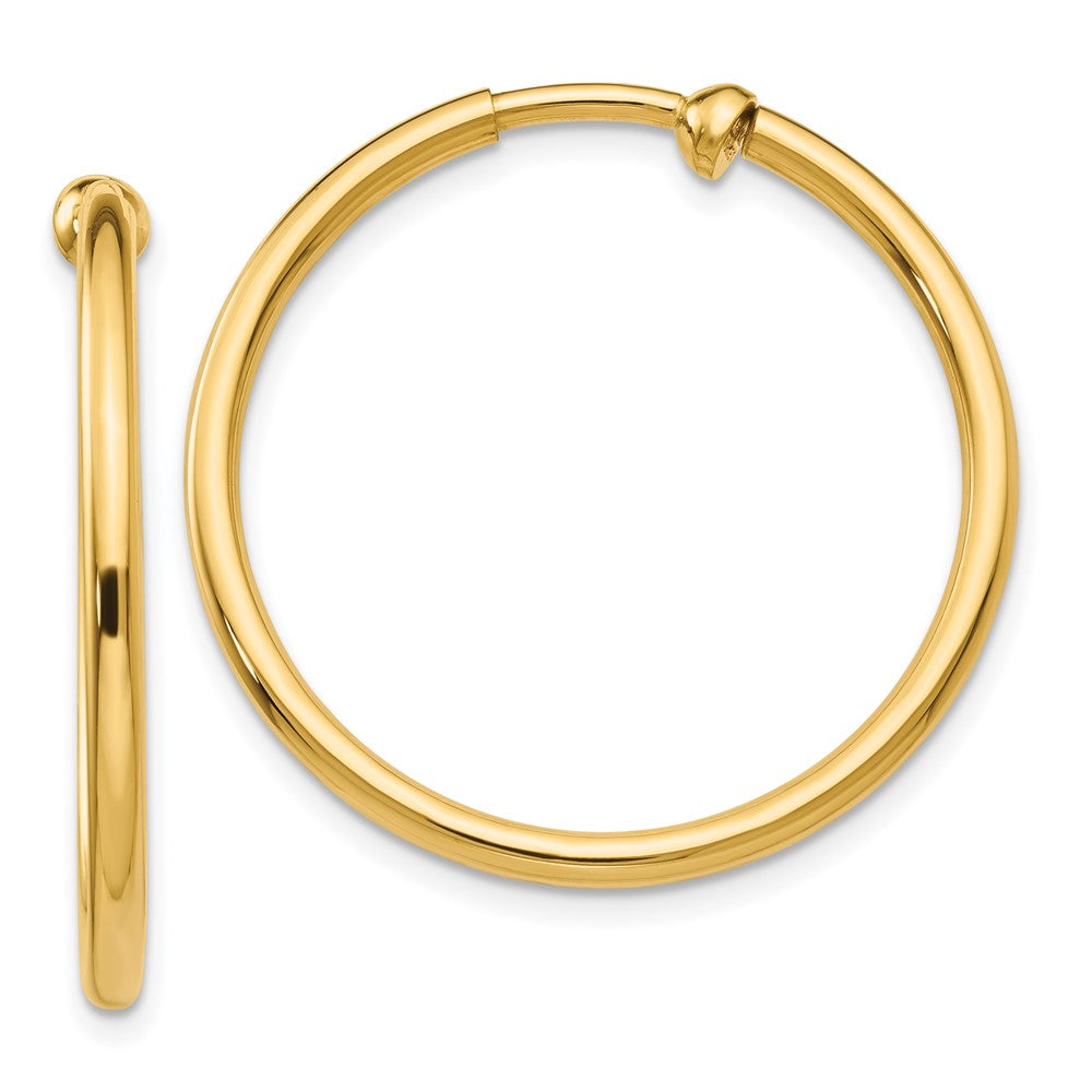 Non-Pierced Hoop Earrings in 14k Yellow Gold